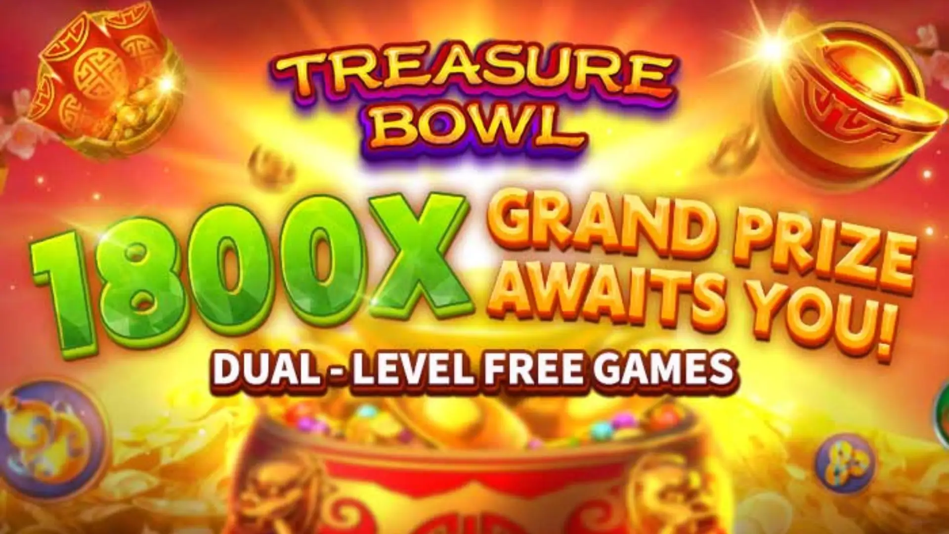 Multiplicadores Treasure Bowl x9game - 7777x Máximo com Tigela Dourada